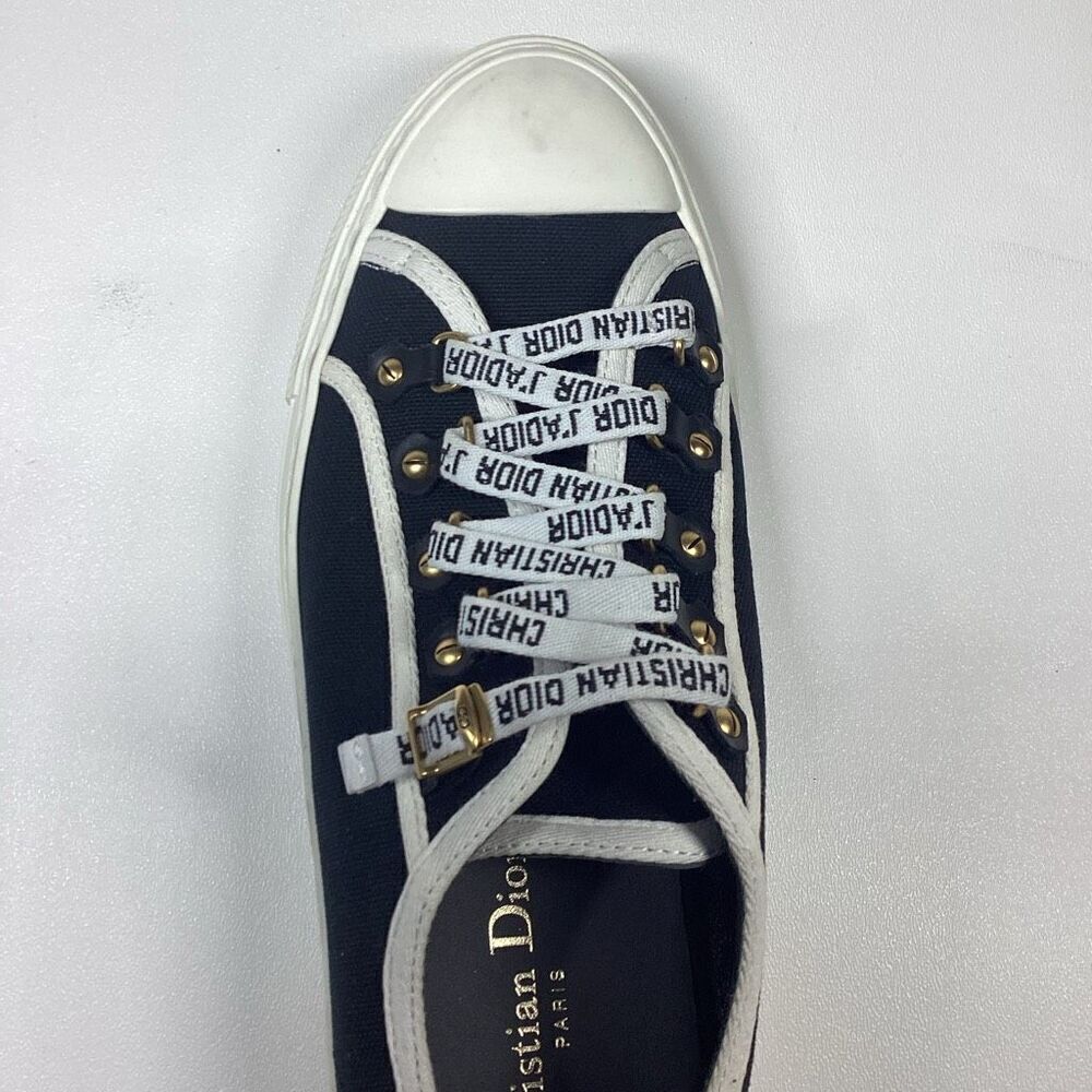 SINGLE SHOE ONLY LEFTChristian‎ Dior Walk'n'Dior Sneaker Black Cotton Canvas - Picture 10 of 13